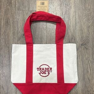 Trader Joe's Red and White Tote Bag